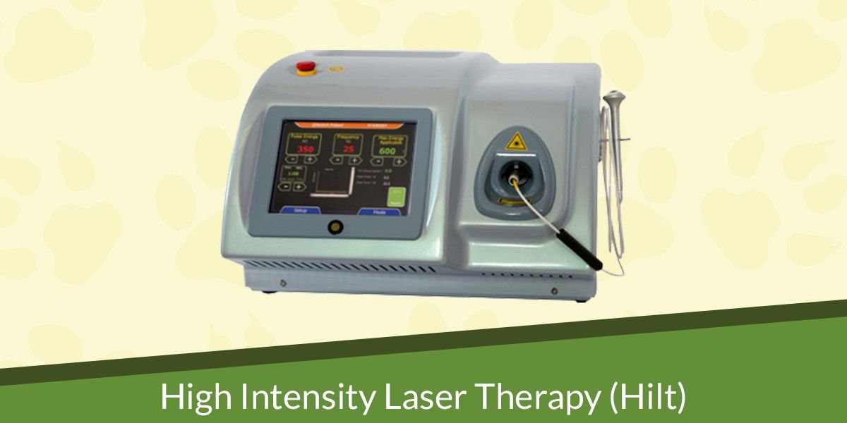 A high-intensity laser therapy machine with a digital display and controls.